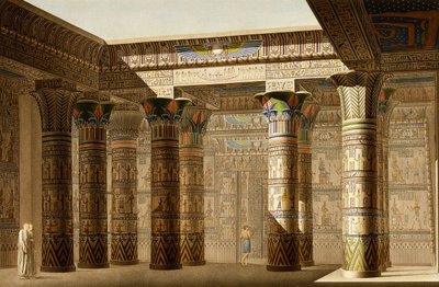 Portiek van de Grote Tempel van Philae, Nubië, ca. 1809-1812 door Le Pere (after)