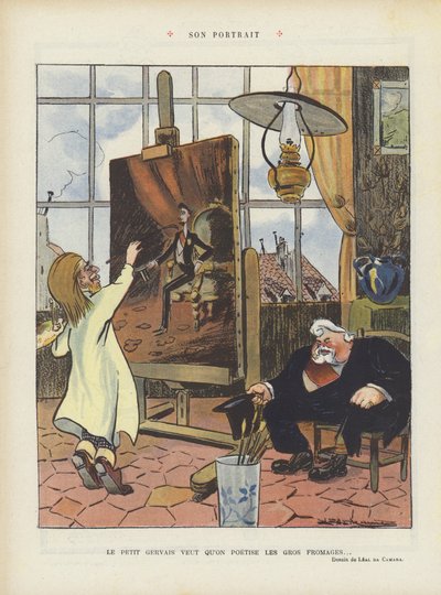 Zijn portret. Illustratie voor Le Rire door Leal de Camara