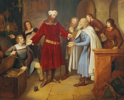 Leopold van Babenberg geeft zijn schatten aan de Weense burgers door Leander Russ