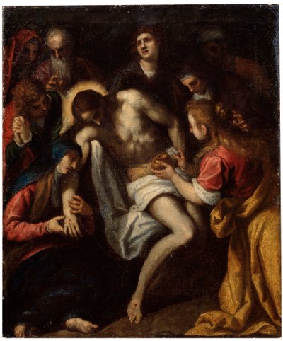 De klaagzang over Christus, laat 16e of vroeg 17e eeuw door Leandro Bassano