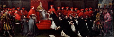 Honorius III, geboren Cencio Savelli, paus van 1216 tot 1227, keurde in 1216 de regel van Sint Dominicus goed om de Orde van Predikbroeders te stichten, tegenwoordig bekend als Dominicanen door Leandro da Ponte Bassano