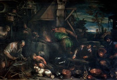De smidse van Vulcanus door Leandro da Ponte Bassano