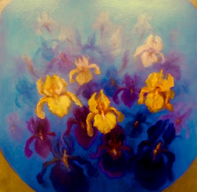 Blauwe en Gouden Irissen door Lee Campbell