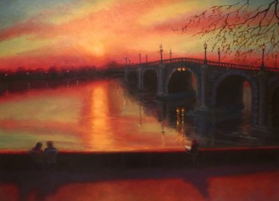 Getijdentabellen Richmond Brug Zonsondergang, 2022 door Lee Campbell