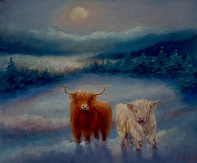 Twee Hooglanders, 2022 door Lee Campbell