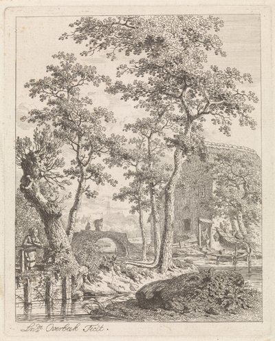 Boerderij aan het water door Leendert Overbeek