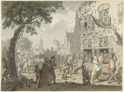 Dorpskermis door Leendert Overbeek