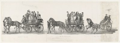 Uitnodiging voor een concert, de bal en dronken studenten, 1835 door Leendert Springer (I)
