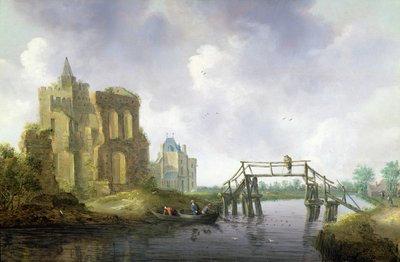 De brug bij Heemstede, buiten Haarlem door Leendert or Leonard Knijff