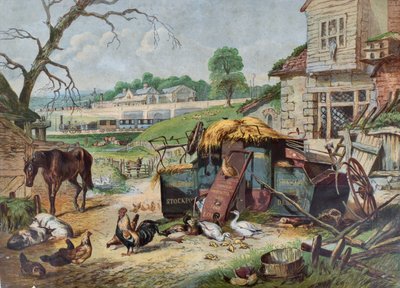 Verleden en heden, ca. 1860 (houtgravure op papier) door Leighton Bros