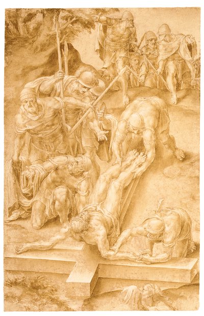 Christus aan het kruis genageld door Lelio Orsi da Novellara