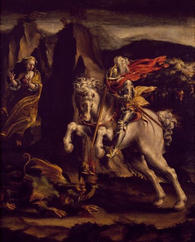 Sint Joris en de draak door Lelio Orsi da Novellara