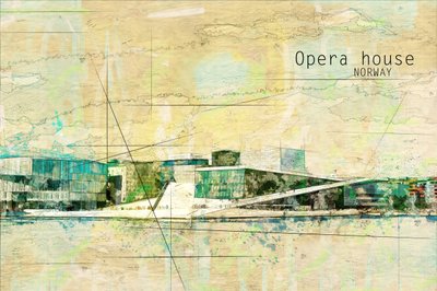 Operagebouw van Oslo, Noorwegen door Lembayung senja studio [Vintage Poster]