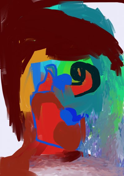 Levendige abstracte figuur door Lembayung senja studio [Vintage Poster]