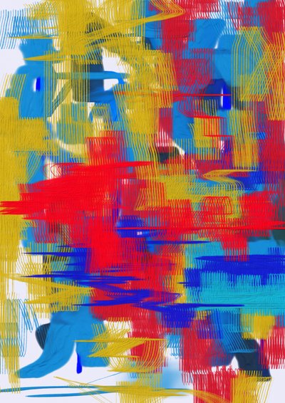 Levendige abstracte penseelstreken door Lembayung senja studio [Vintage Poster]