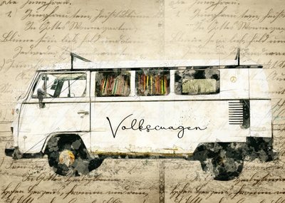 Vintage Camper Van door Lembayung senja studio [Vintage Poster]
