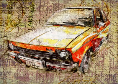 Kunst met oldtimers door Lembayung senja studio [Vintage Poster]