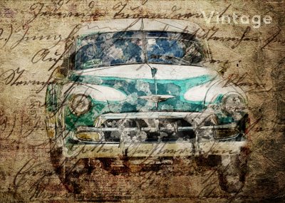 Vintage autoscript door Lembayung senja studio [Vintage Poster]