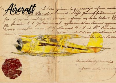 Document over een vintage watervliegtuig door Lembayung senja studio [Vintage Poster]