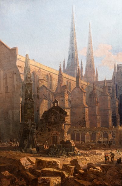 De ontruiming van de Sint-Andrieskathedraal, detail.1865 (Olieverf op doek) door Leo Drouyn