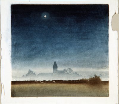 Landschap bij maanlicht, ca. 1920 door Leo Frank