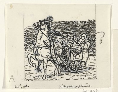 Arrenslee getrokken door een paard door Leo Gestel (signed by artist)