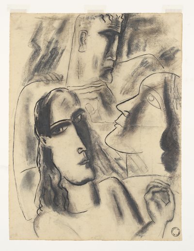Drie koppen door Leo Gestel (signed by artist)