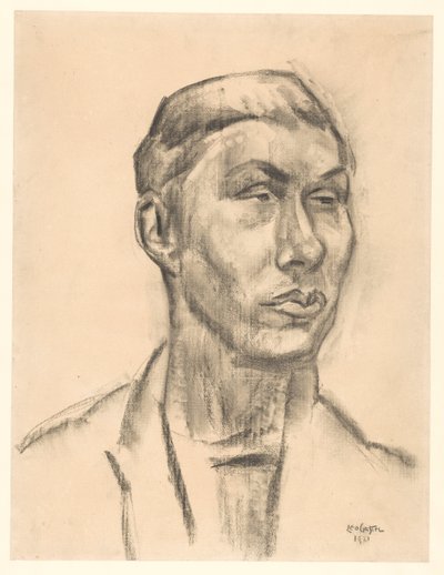 Portret van een onbekende man door Leo Gestel (signed by artist)