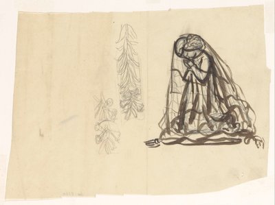 Biddend meisje en ornament door Leo Gestel