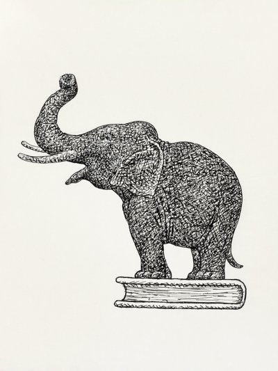 Olifant op een boek (1935–1936) door Leo Gestel