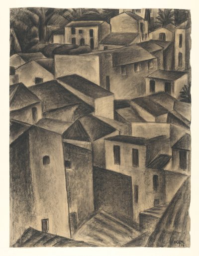 Gezicht in een Italiaans dorp door Leo Gestel