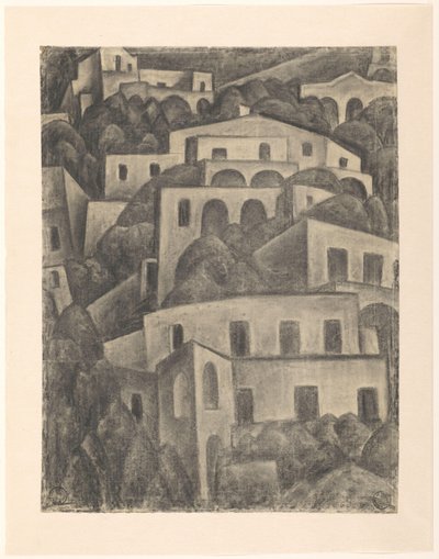 Gezicht op Positano door Leo Gestel