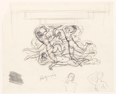 Naakte vrouwen, zwemmend door Leo Gestel