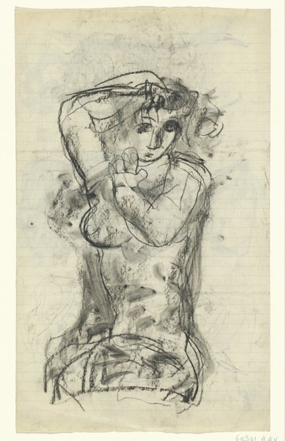 Naakte zittende vrouw door Leo Gestel