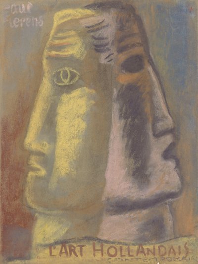 Omslag Ontwerp Voor Paul Fierens, Lart Hollandais Contemporain 1933 door Leo Gestel