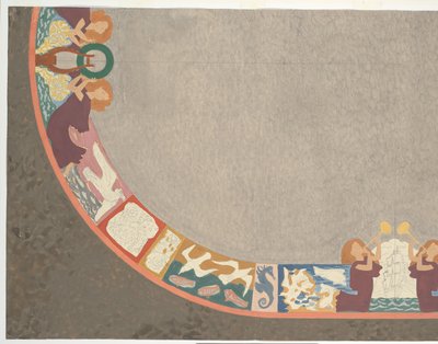 Ontwerp deel tapijt door Leo Gestel
