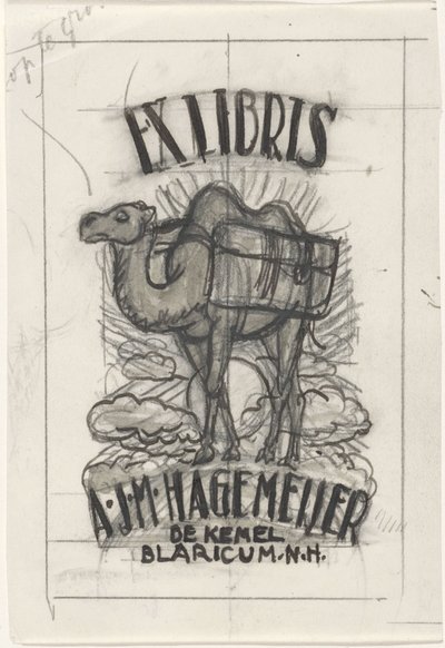 Ontwerp voor een ex libris van Antonius Johannes Maria Hagemeijer door Leo Gestel