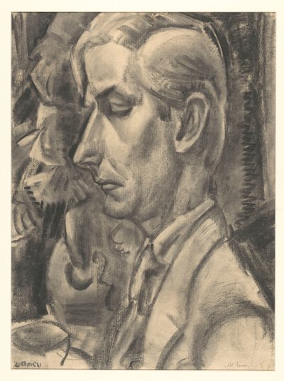 Portret van Dé Essers, houtsnijder en tekenaar door Leo Gestel