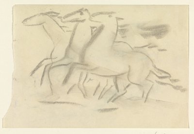 Rennende paarden door Leo Gestel