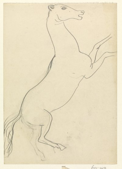 Steigerend paard zonder manen door Leo Gestel