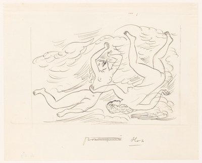 Twee naakte vrouwen, zwemmend door Leo Gestel