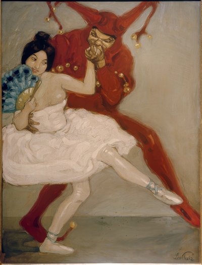 Till Eulenspiegel en balletdanseres door Leo Putz