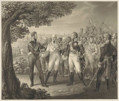Eerste samenkomst der geallieerde Monarchen met hun ministers te Praag, 18 augustus 1813 door Leo Wolf