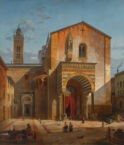Bergamo - Zicht op het zuidelijke transept van S. Maria Maggiore door Leo von Klenze