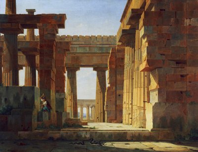 De Poseidon-tempel in Paestum door Leo von Klenze