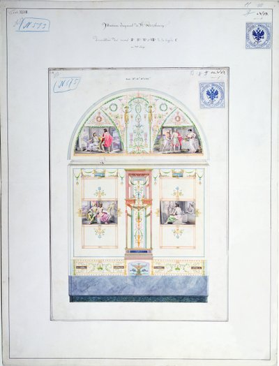 Muurschildering ontwerp voor de Hermitage, St. Petersburg, c.1840 door Leo von Klenze