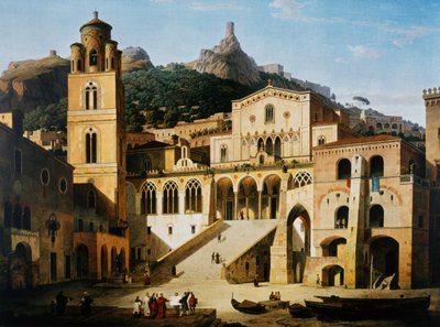 Plein voor de Kathedraal van Amalfi door Leo von Klenze