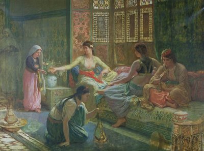 Interieur van een harem, ca. 1865 door Leon Auguste Adolphe Belly