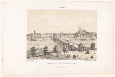 Zicht op Orléans vanaf de linkeroever van de Loire door Leon Auguste Asselineau