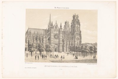 Zicht op de kathedraal van Orléans (noordzijde) door Leon Auguste Asselineau